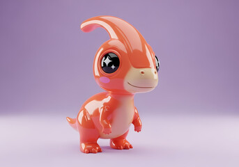 Dinosaur with big sparkling eyes and a cheerful smile