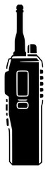 A black and white silhouette of a walkie talkie, alcohol, black, bottle, equipment, flat, home appliance, icon, illustration, profile, against transparent background