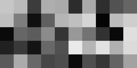 Pixel grayscale squares pattern. Gray mosaic texture with digital checkered surface. Abstract geometric seamless background. Modern minimal vector illustration.
