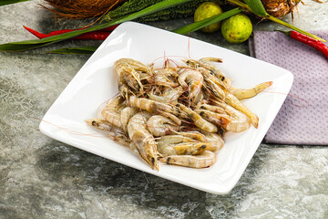 Raw fresh prawn for cooking