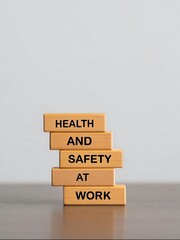 Health and Safety at Work message on wooden blocks concept