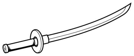 A black and white line drawing of a sword, black, blade, dagger, drawing, illustration, sword, weapon, against transparent background