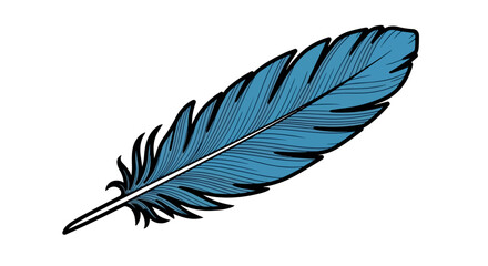 Obraz premium Blue feather with transparent background