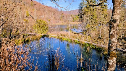 Beautiful landscape of Plitvicka Jezera National Park Croatia waterfalls turquoise lakes forest nature travel destination UNESCO world heritage