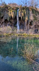 Beautiful landscape of Plitvicka Jezera National Park Croatia waterfalls turquoise lakes forest nature travel destination UNESCO world heritage