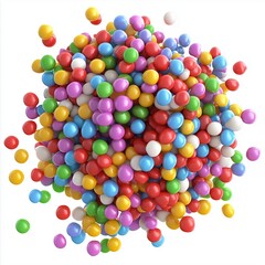 Obraz premium Colorful candy pile chocolate sweet snack food, isolated white