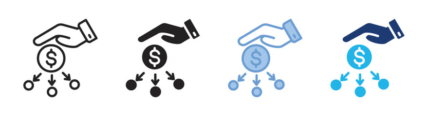 Liability icon set multiple style collection