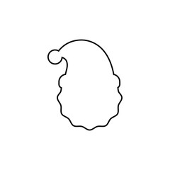 Santa Claus head Outline Christmas Isolated On White Background