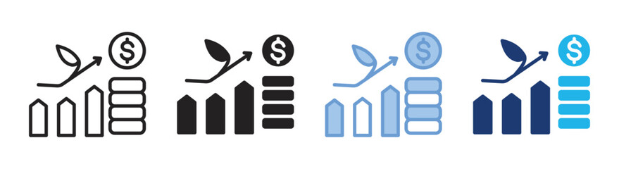 Capital icon set multiple style collection