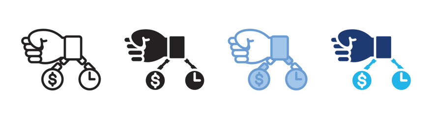 Obligation icon set multiple style collection