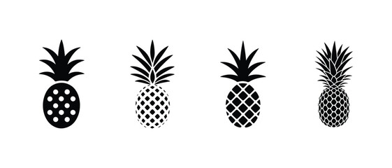 Minimal pineapple on a white background
