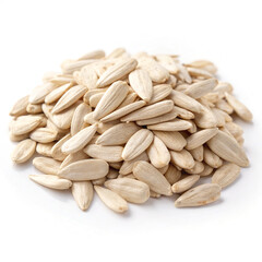 Fresh sunflower seeds piled isolated on transparent background