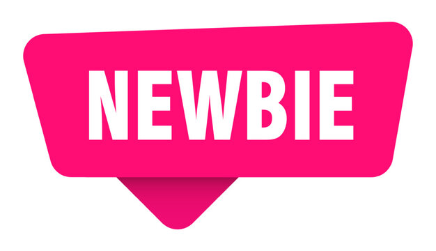 newbie magenta sticker isolated on transpatent background. newbie sign