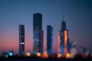 City Buildings at Dusk