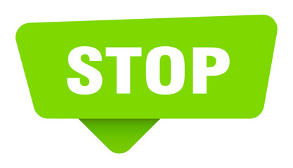 stop green sign isolated on transpatent background. stop sticker