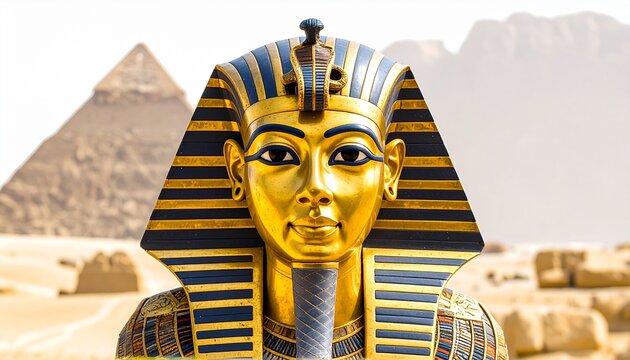 Ancient Egypt King Tut Golden Mask Close-Up