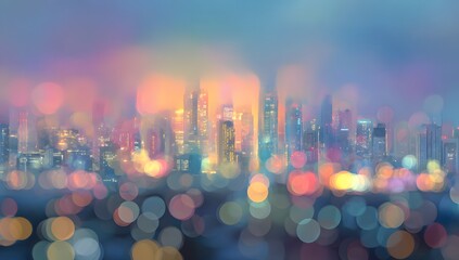 City Lights at Night Abstract