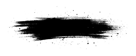Vector grunge black ink paint brush stroke	