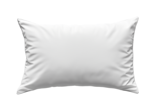 Clean White Rectangular Pillow Mockup Isolated on Transparent Background. Blank White Pillow Mockup PNG Isolated.