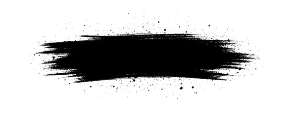Vector grunge black ink paint brush stroke	