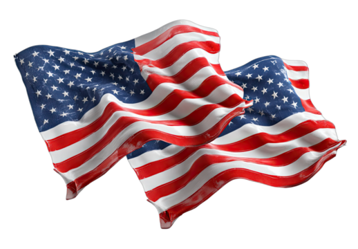 Two vibrant, rippling national flags displayed dynamically against a transparent background