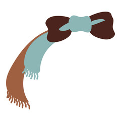 Two-Tone Scarf with Large Ribbon Illustration