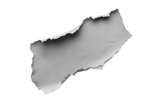 Grey Torn Paper Isolated on Transparent Background. Torn Grey Paper Texture PNG Isolated.