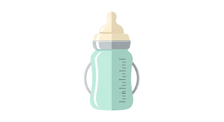 Illustration of a Baby Bottle with Measurement Markings