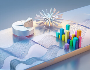 Abstract Dynamic Data Visualization and Infographic Concept