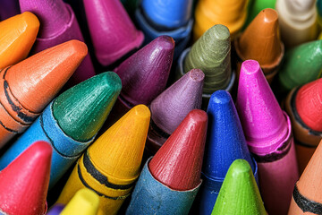 Illustrate artistic exploration with colorful wax sticks for young artists. Nurture skill of painting, unlocking painting possibilities,