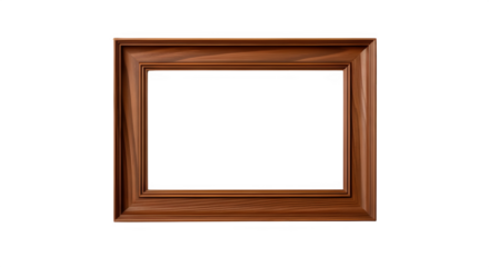 Ornate antique wooden picture frame with dark background and empty space