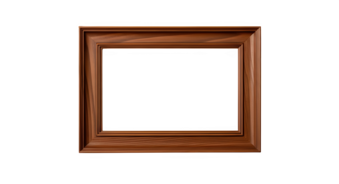 Ornate antique wooden picture frame with dark background and empty space