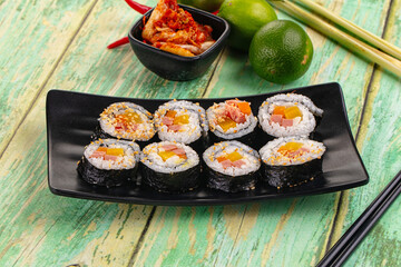 Koream homemade roll Kimbap with nori seaweed