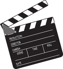 Obraz premium Film production. Film production blackboard. Film production icon. Vector, designer illustration, web banner, poster.