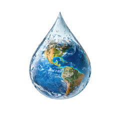 Obraz premium A single water droplet contains a miniature planet Earth