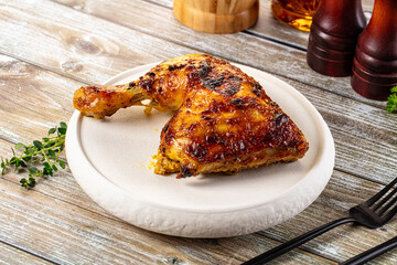 Roasted chicken leg with spices