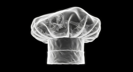 Smoke Shaped as a Chef Hat on Black Background