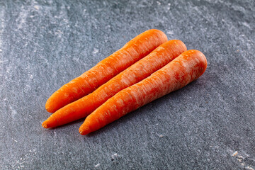 Young orange ripe carrot heap
