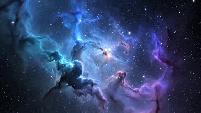 Cosmic nebula swirls vibrant colors and celestial patterns