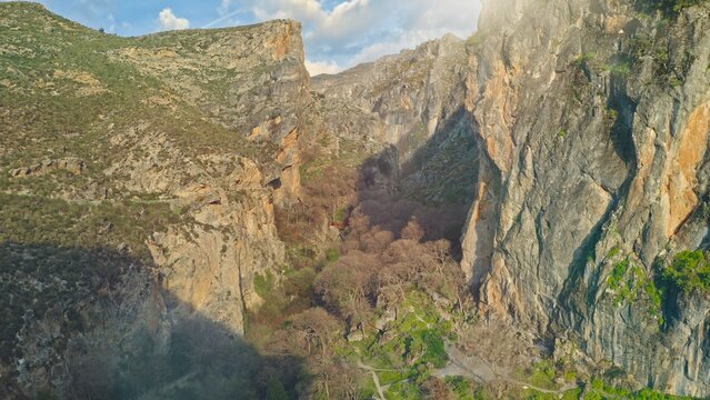 Top view mountains rocky canyon cliffs hills in Sierra Nevada in Spain natural beauty nature inspiration landscape adventure travel exploring world destination trip adventure traveling sunny greenery - Powered by Adobe