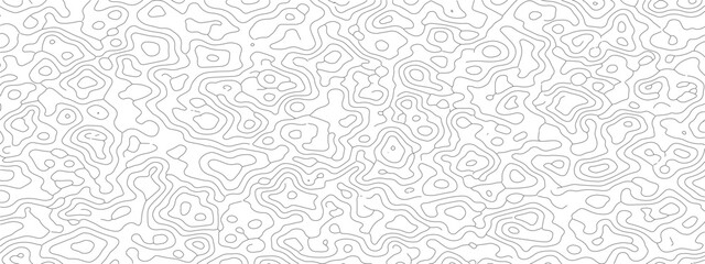 Seamless topographic map pattern contour lines on a white background great for geographic or cartographic designs