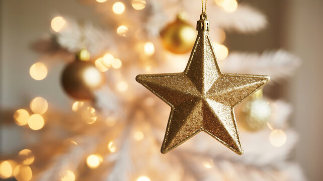 Top view of a glazed donut with colorful sprinkles on a blue and white striped background - Powered by Adobe