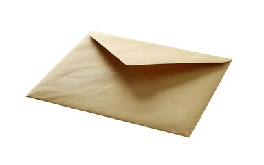 A light brown kraft paper envelope angled on a white background image photo