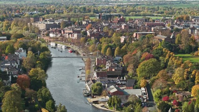 River Dee, city and surrounding area, Chester, Cheshire, England