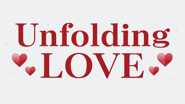 Unfolding love with red hearts and sparkles on a light background a romantic and celebratory message of affection and connection