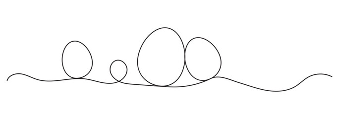 Easter egg line art icon vector. Single line egg, hand drawn continuous one line The Easter symbol, minimalist one line art eggs.  