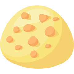 A Textured Yellow Orb With Scattered Orange Spots On A Transparent Background Vector Art Illustration