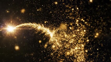 Golden starburst in deep space illuminating cosmic dust and nebulae - Powered by Adobe