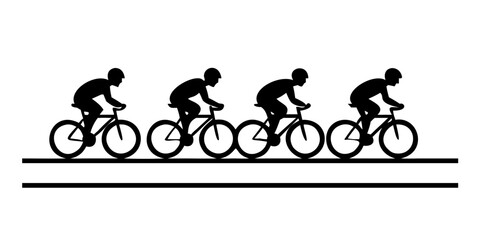 Obraz premium Cyclists riding in a cycle line in Germany.