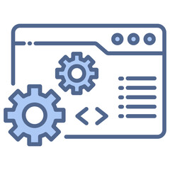 Obraz premium Web Development Blue Icon
